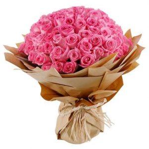 100 pink roses, big flower bouquet, flowers for her, same day flower delivery, roses