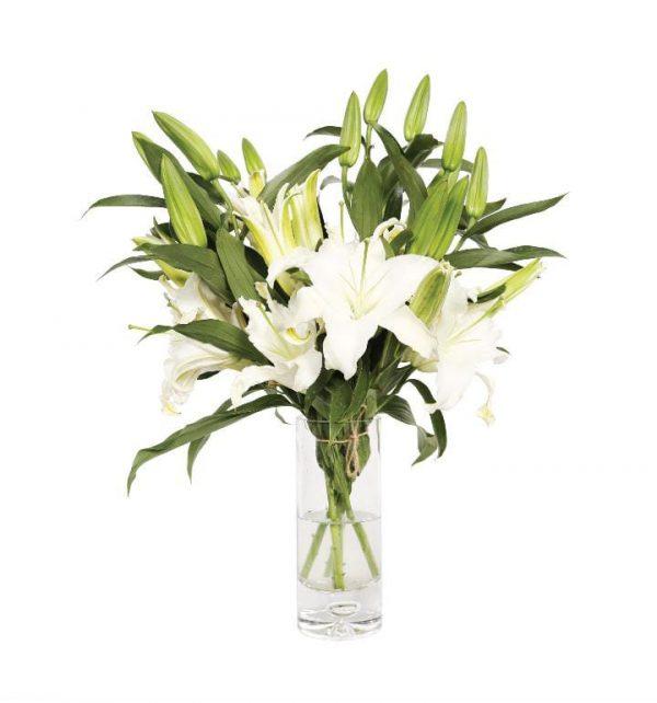 order lilies for get well soon, lilies in a vase, get well soon flowers near me, flowers for a sick person, delivery in Nyari