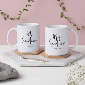 congratulations on your wedding gifts, personalized mugs gifts, send gifts same day delivery, Mr. & Mrs. mugs