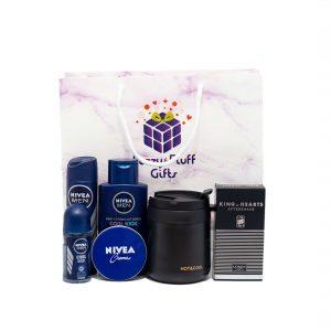 Gift ideas for boyfriend, Nivea set & hot mug, sentimental gifts for boyfriend, luxury hampers for boyfriend, good gifts for boyfriend
