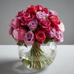 top rated online florists, purple and pink roses, beautiful roses for her, fresh flower arrangements, best roses delivery