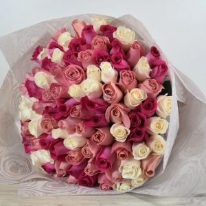 Nairobi florists, pink and white roses bouquet, real roses bouquet, buy fresh flowers, quick flower delivery