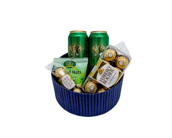 Unique birthday gifts for men, beer, nuts & chocolate hamper, creative birthday gift for husband, boyfriend or dad