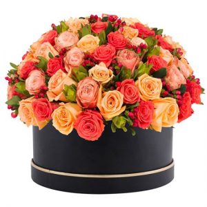 get well soon flowers & gifts, yellow & orange roses in a box, flowers for get well, Delivery in Parklands