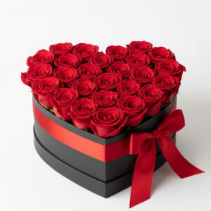 Red roses in heart box Nairobi, Valentines heart-box roses Nairobi, Luxury rose box Kenya, Romantic flower box delivery Nairobi, Valentines day gifts & flowers Nairobi