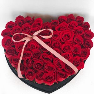 order romantic flowers in Nairobi, red roses heart box, fresh roses delivery, i love you box of roses, online roses delivery
