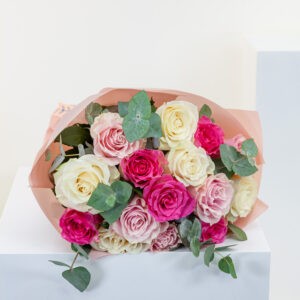 order same day birthday flowers, pink and white ross, elegant rose bouquet, rose for cheap, delivery in Kileleshwa
