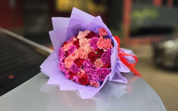 Birthday carnation bouquet Nairobi, birthday flowers Nairobi Kenya, birthday flower bouquet same-day delivery, pink & red birthday flowers Kenya, Luxury birthday gifts with flowers
