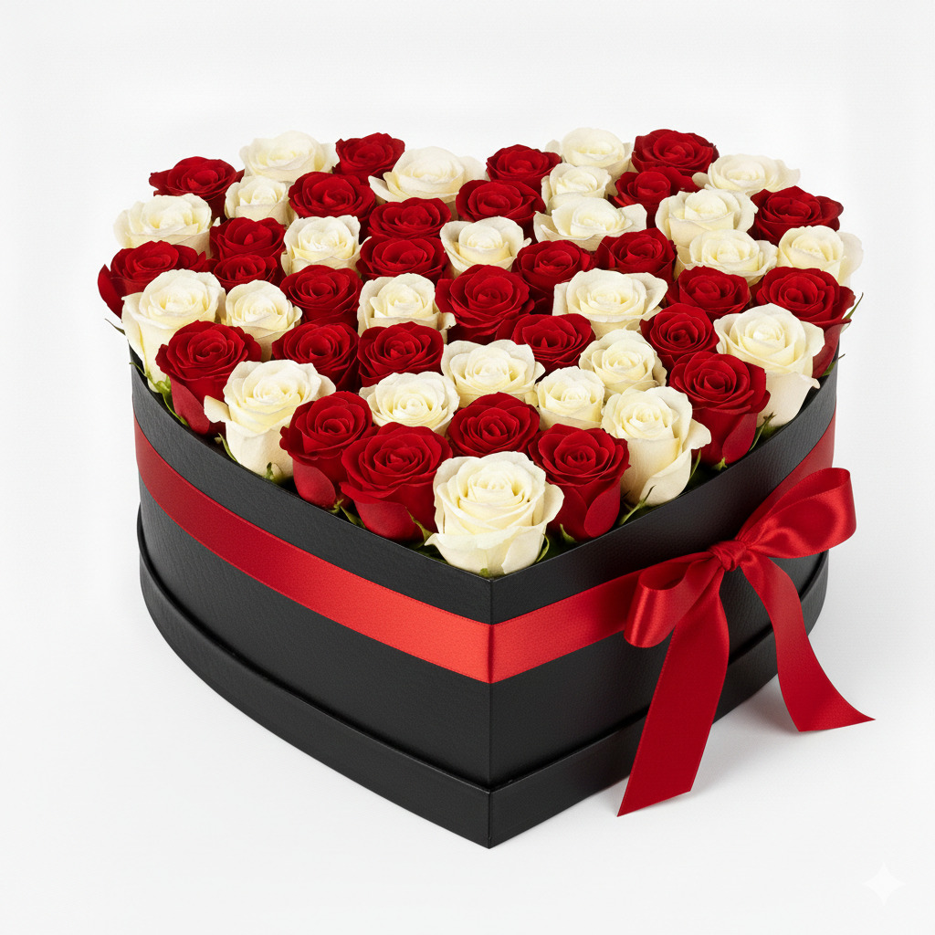 Red and white romantic large heartbox