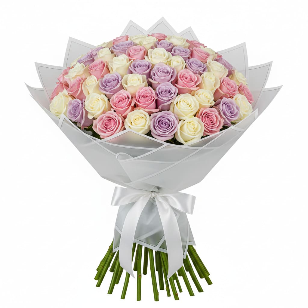100 mixed roses