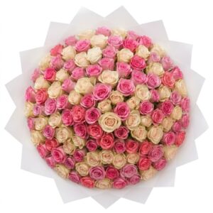Send 100 roses to Nairobi from USA, Send luxury roses to Kenya from USA, Cream roses bouquet Nairobi birthday, USA to Nairobi birthday flower delivery, Premium 100 roses Nairobi delivery