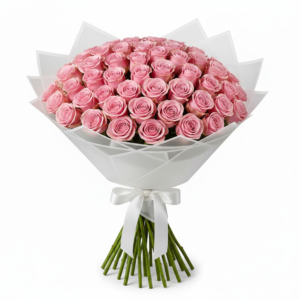 50 Pink Rose Birthday Bouquet