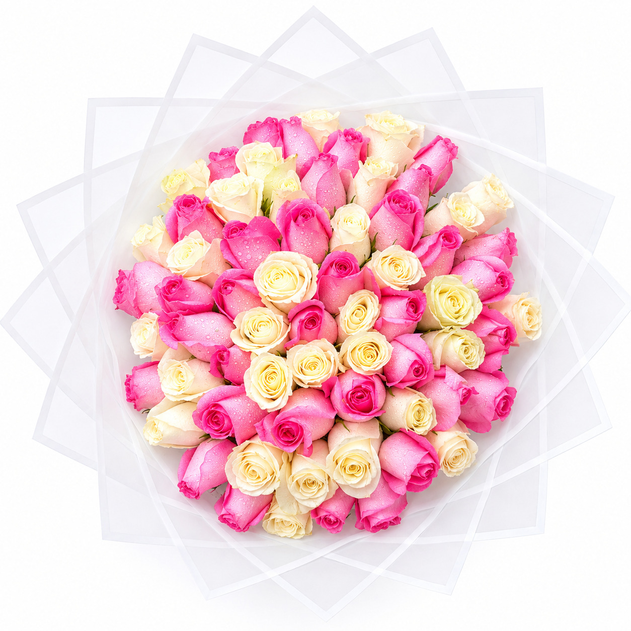 35 Pink & White Roses Get Well Soon Bouquet